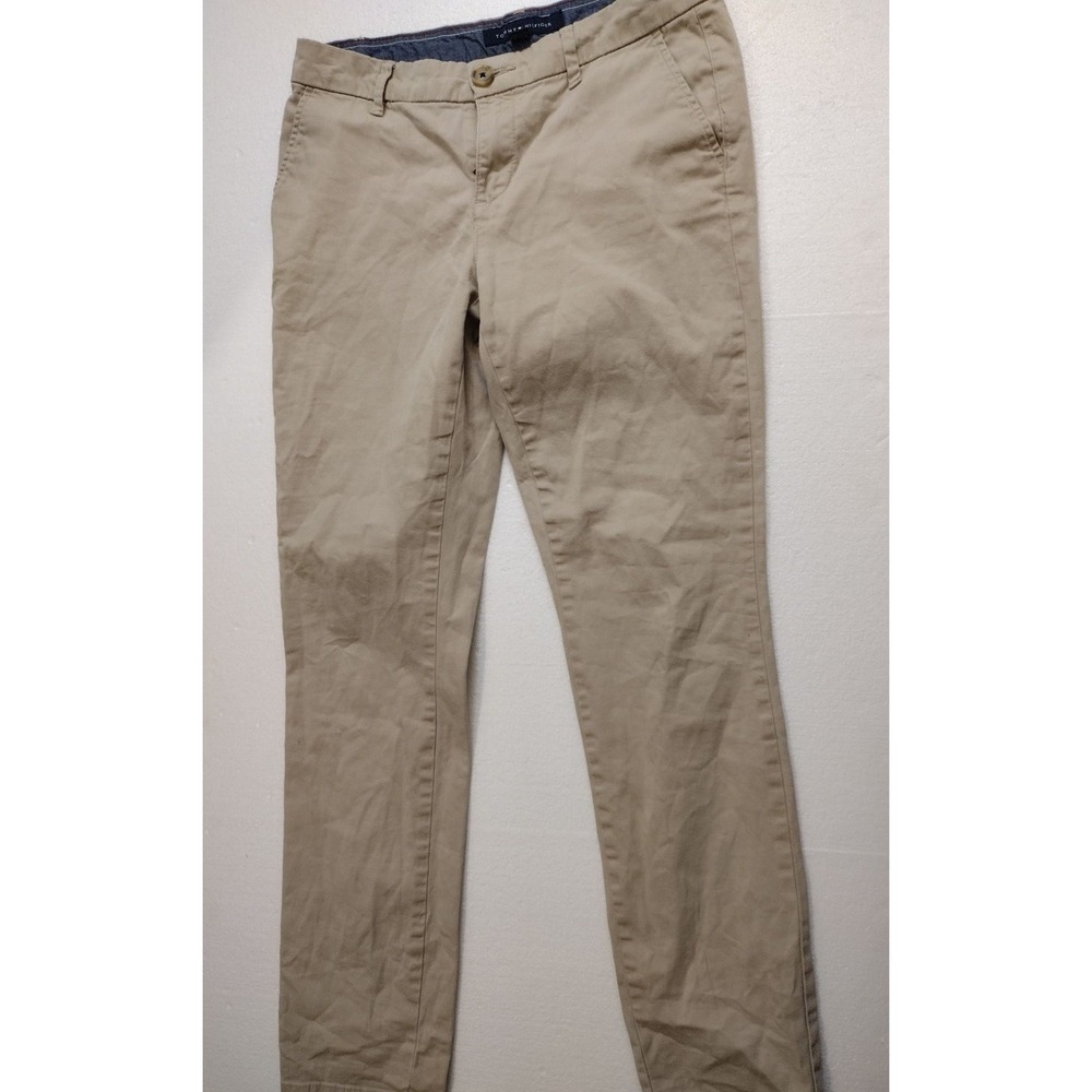 Tommy Hilfiger Chino Pants Womens 2 Tan Slim Straight Casual Trousers